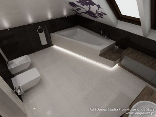 projekty wnętrz - Projekt i wizualizacja łazienki - zdjęcie 4